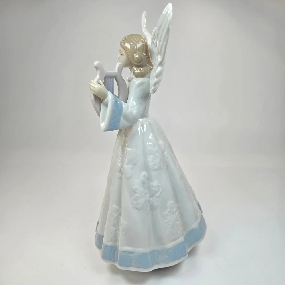 Vintage MINT Lladro Heavenly Harpest 5830 Angel‎ with Lyre Figurine Tree Topper